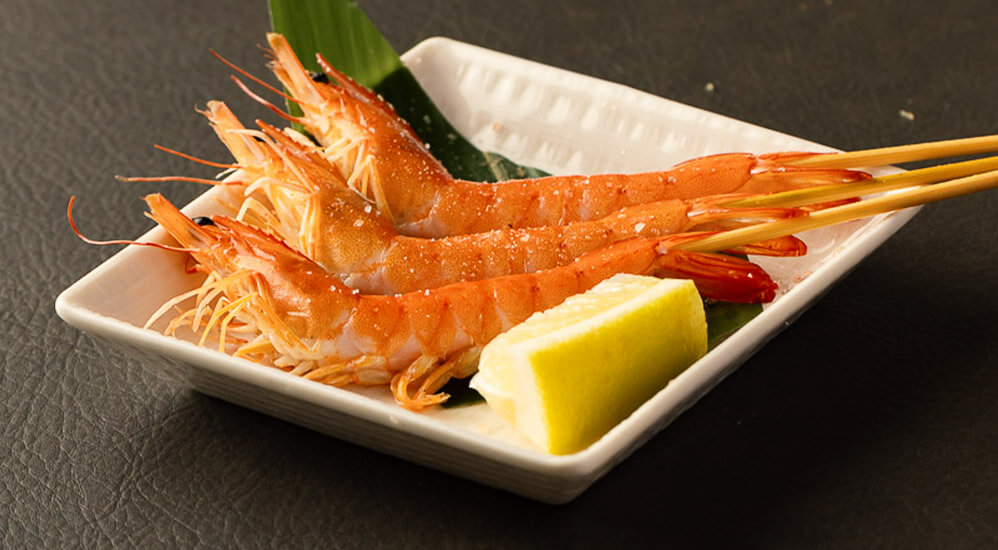 菊間産エビ塩焼き