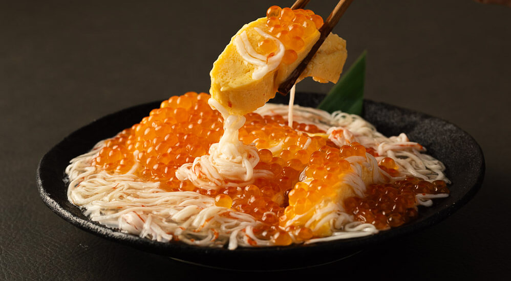 皮&いくらのせあんかけだしまきたまご